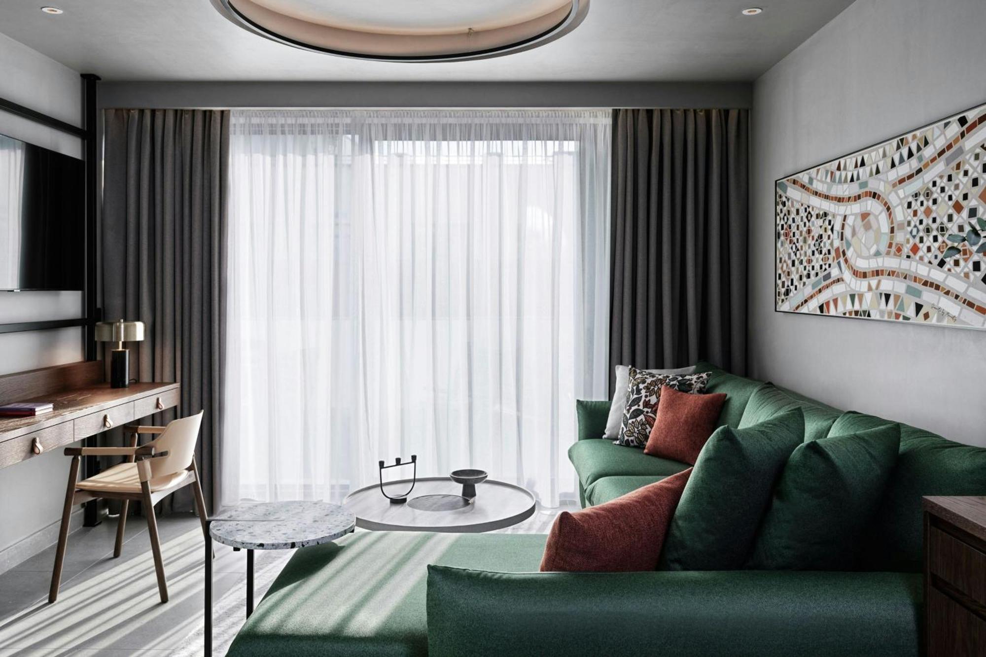 Hotel Monasty, Thessaloniki, Autograph Collection Exteriér fotografie A 3D interior rendering of a living room